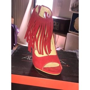 Faux Suede Fringe Stilettos